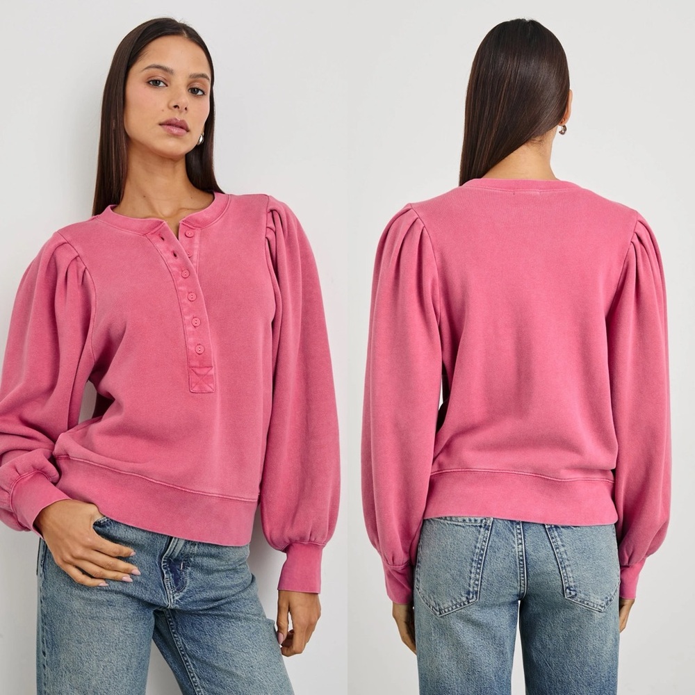 Rails Mariana Henley Sweatshirt in Hibiscus